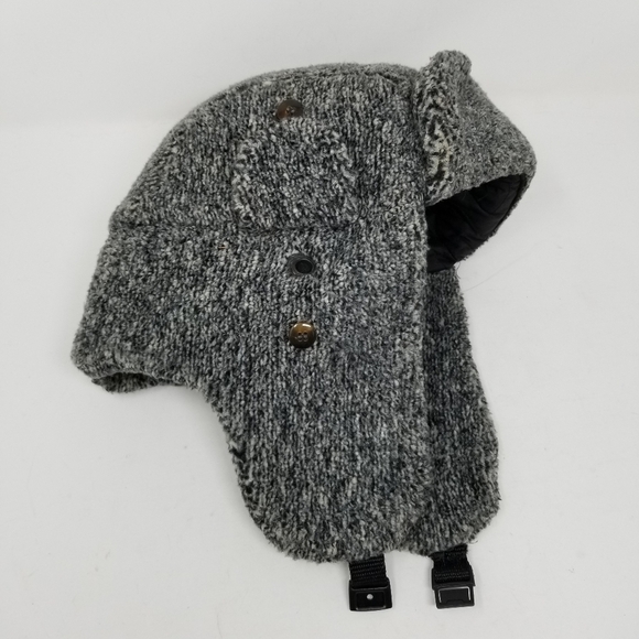 Broner Mens Trapper Hat Knit Plush Gray Size XL Unsex Quilted Lining Warm Winter - Picture 6 of 11